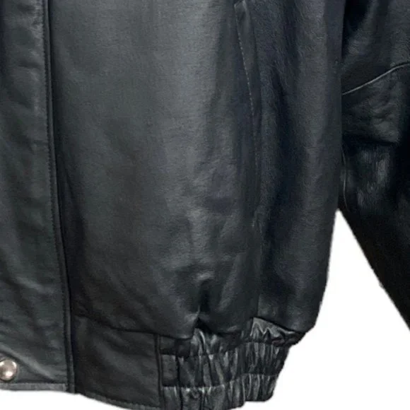 Michael Michelle Black Leather Bomber